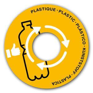 couvercle de tri sélectif jaune plastique