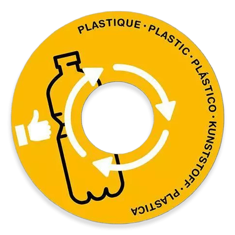 couvercle de tri sélectif jaune plastique