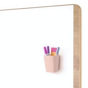 porte crayons stylos pour tableau blanc rose poudré