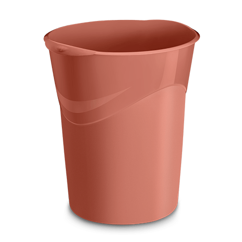 Corbeille à papier, couleur terracotta cette poubelle contient 14L.
